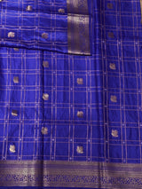 Royal blue Soft satin banarasi silk saree -PBRNAK1B