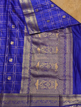 Royal blue Soft satin banarasi silk saree -PBRNAK1B