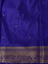 Royal blue Soft satin banarasi silk saree -PBRNAK1B
