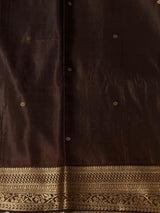coffee Brown Soft satin banarasi silk saree -PBRNAK1C