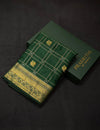 Bottle Green Soft satin banarasi silk saree -PBRNAK1D