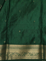 Bottle Green Soft satin banarasi silk saree -PBRNAK1D
