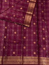 Wine Shade Soft satin banarasi silk saree -PBRNAK1I