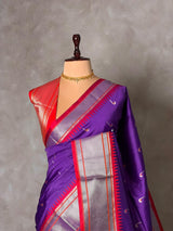 Violet and Red Silk saree - PBRZU6C