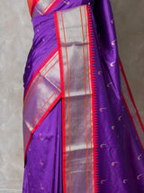 Violet and Red Silk saree - PBRZU6C