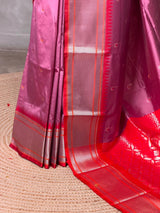 Onion Pink and Red Silk saree - PBRZU6B