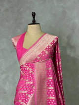 Dark Pink Banarasi Georgette Saree - PBRH1B