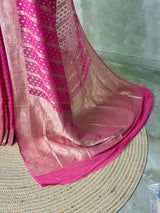 Dark Pink Banarasi Georgette Saree - PBRH1B