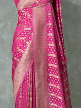 Dark Pink Banarasi Georgette Saree - PBRH1B