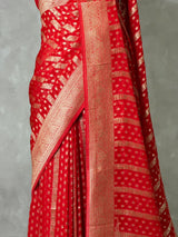 Red Banarasi Georgette Saree - PBRH1A