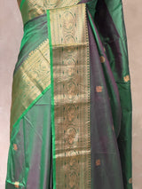 Dark green silk saree -BSP30B