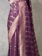 Dark Purple Banarasi Georgette Saree - PBRH1