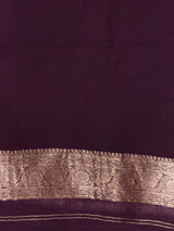Dark Purple Banarasi Georgette Saree - PBRH1