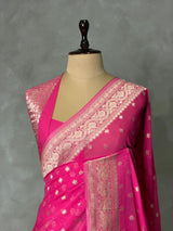 Dark Pink Banarasi Georgette Saree - PBRH2