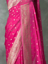 Dark Pink Banarasi Georgette Saree - PBRH2