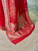 Red Banarasi Georgette Saree - PBRH2A