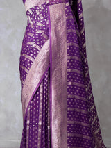 Violet Banarasi Georgette Saree - PBRH1E