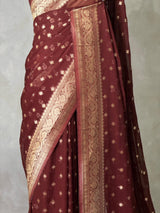 Brown Banarasi Georgette Saree - PBRH2C