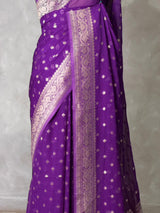 Violet Banarasi Georgette Saree - PBRH2D