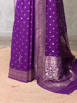 Violet Banarasi Georgette Saree - PBRH2D