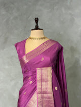 Mauve Shade Pure Viscose Silk Saree - PBRATH1D