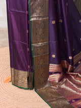 Bluish violet and Green silk saree -BSP30E