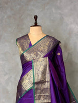 Violet and Green green silk saree -BSP30E