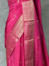 Dark Pink Pure Viscose Silk Saree - PBRATH1E