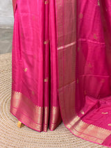 Dark Pink Pure Viscose Silk Saree - PBRATH1E