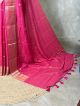 Dark Pink Pure Viscose Silk Saree - PBRATH1E