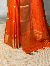 Orange Pure Viscose Silk Saree - PBRATH1G