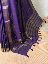 Bluish Violet soft tusser Silk Saree - PBRATH2E