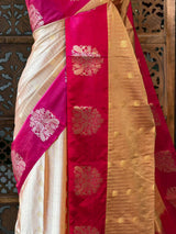 Chicku and Rani pink pure soft silk saree - PSOFTD6F