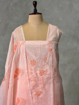 Peach net kotta unstitched salwar set: PBRUS7