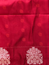 Lavender and red pure soft silk saree - PSOFTD6E