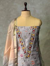 Chanderi unstitched salwar set: PBRUS28