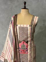 Tusser unstitched salwar set: PBRUS34