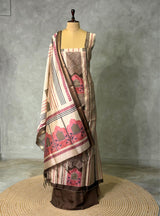 Tusser unstitched salwar set: PBRUS34