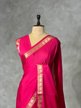 Rani Pink Semi mysore crepe Silk Saree - PBRMJ1E