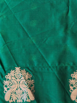 Blue and green pure soft silk saree - PSOFTD6B
