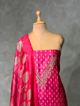 Tusser unstitched salwar set: PBRUS39