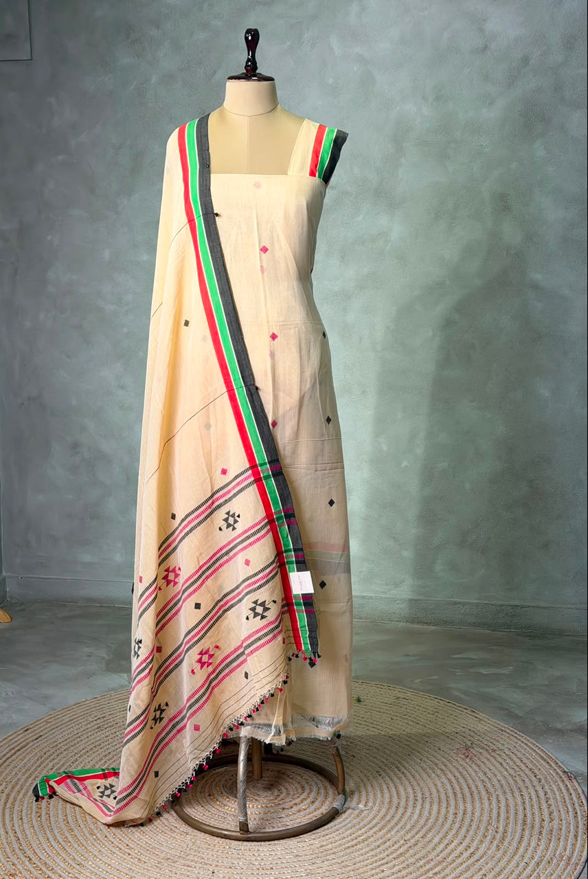 Jamdani unstitched salwar set: PBRUS41