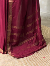 Deep Wine Semi mysore crepe Silk Saree - PBRMJ2H