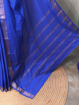 Royal Blue Semi mysore crepe Silk Saree - PBRMJ2E
