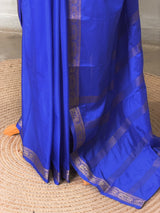 Royal Blue Semi mysore crepe Silk Saree - PBRMJ2E