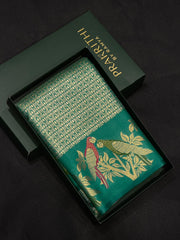 Peacock Green Tissue Kanchipuram saree- PBRIDEK4A