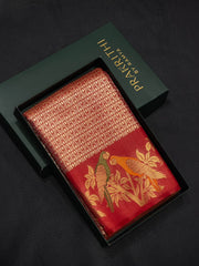 Maroon Red Tissue Kanchipuram saree- PBRIDEK4C