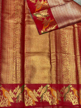 Maroon Red Tissue Kanchipuram saree- PBRIDEK4C