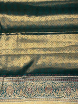 Peacock green Tissue Kanchipuram saree- PBRIDEK9