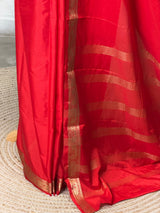 Red Semi mysore crepe Silk Saree - PBRMJ2